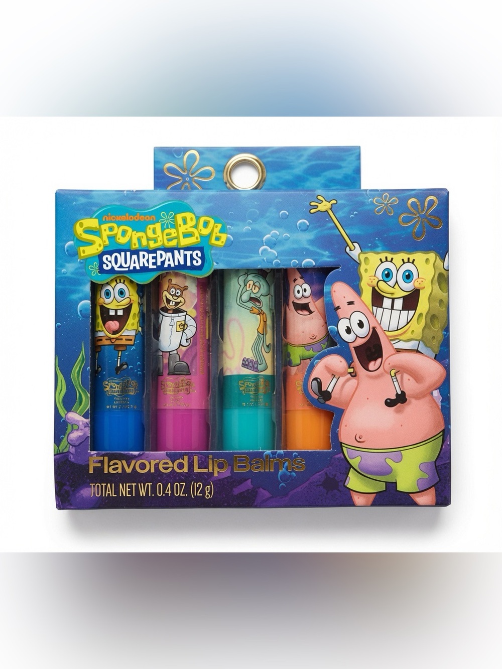 Nickolodean SpongeBob characters flavored lip balm set